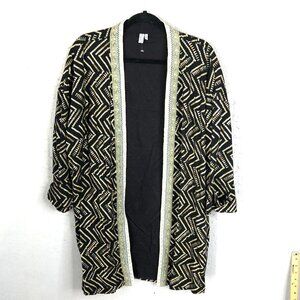 Anthropologie Blnk London Cardigan Womens OS Black Gold Sequin Event Art To Wear